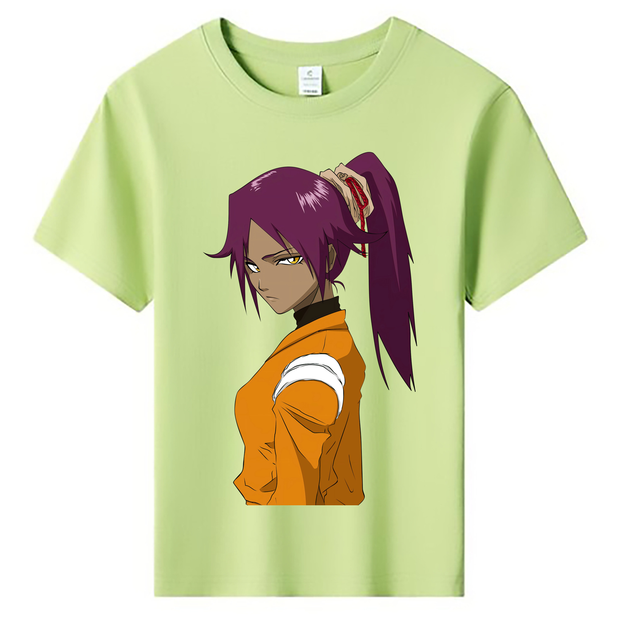 （画像用） ブリーチ 四楓院 夜一（しほういん よるいち） BLEACH Shihouin Yoruichi 綿100％キッズTシャツ（フロントプリント）